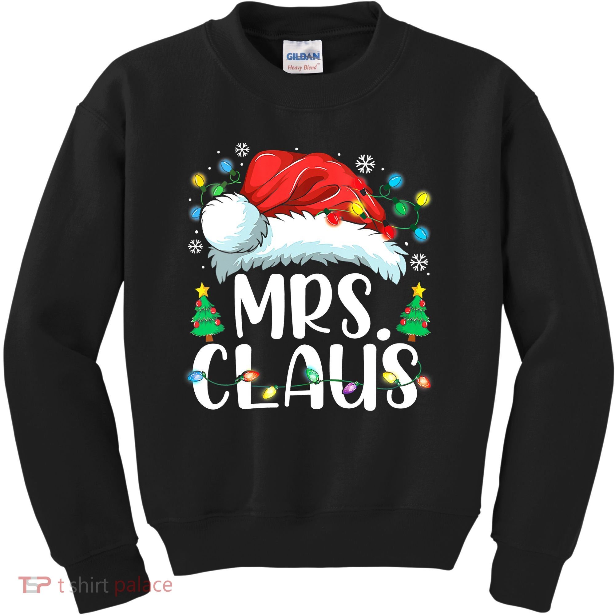 Mrs Claus Santa Lights Christmas Red Plaid Couples Pajama Kids Sweatshirt