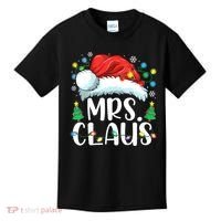 Mrs Claus Santa Lights Christmas Red Plaid Couples Pajama Kids T-Shirt thumb 0