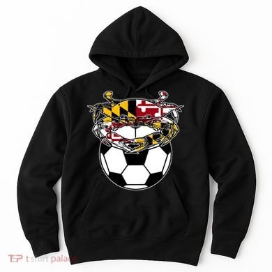 Maryland Crab State Pride Flag Gift Soccer Blue Crab Hoodie