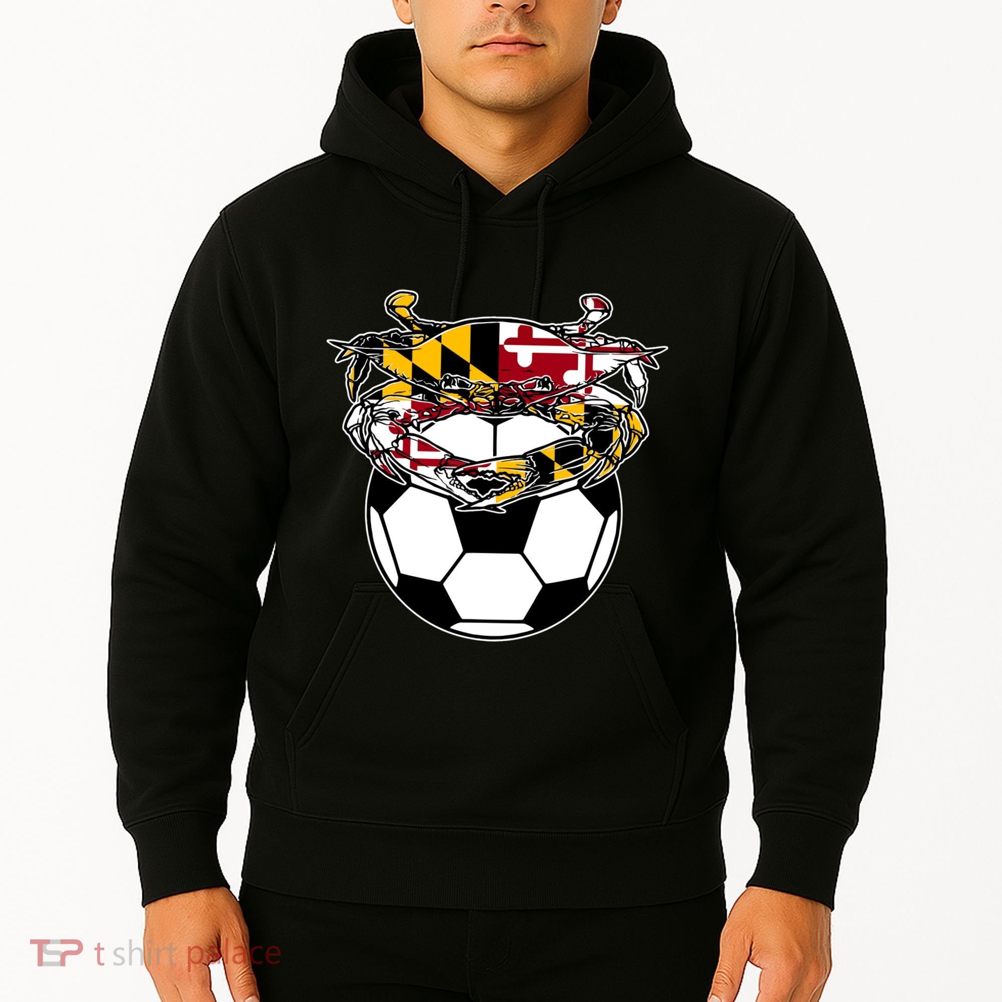 Maryland Crab State Pride Flag Gift Soccer Blue Crab Hoodie