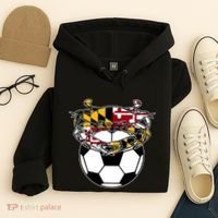 Maryland Crab State Pride Flag Gift Soccer Blue Crab Hoodie thumb 4
