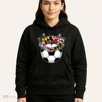 Maryland Crab State Pride Flag Gift Soccer Blue Crab Hoodie thumb 5