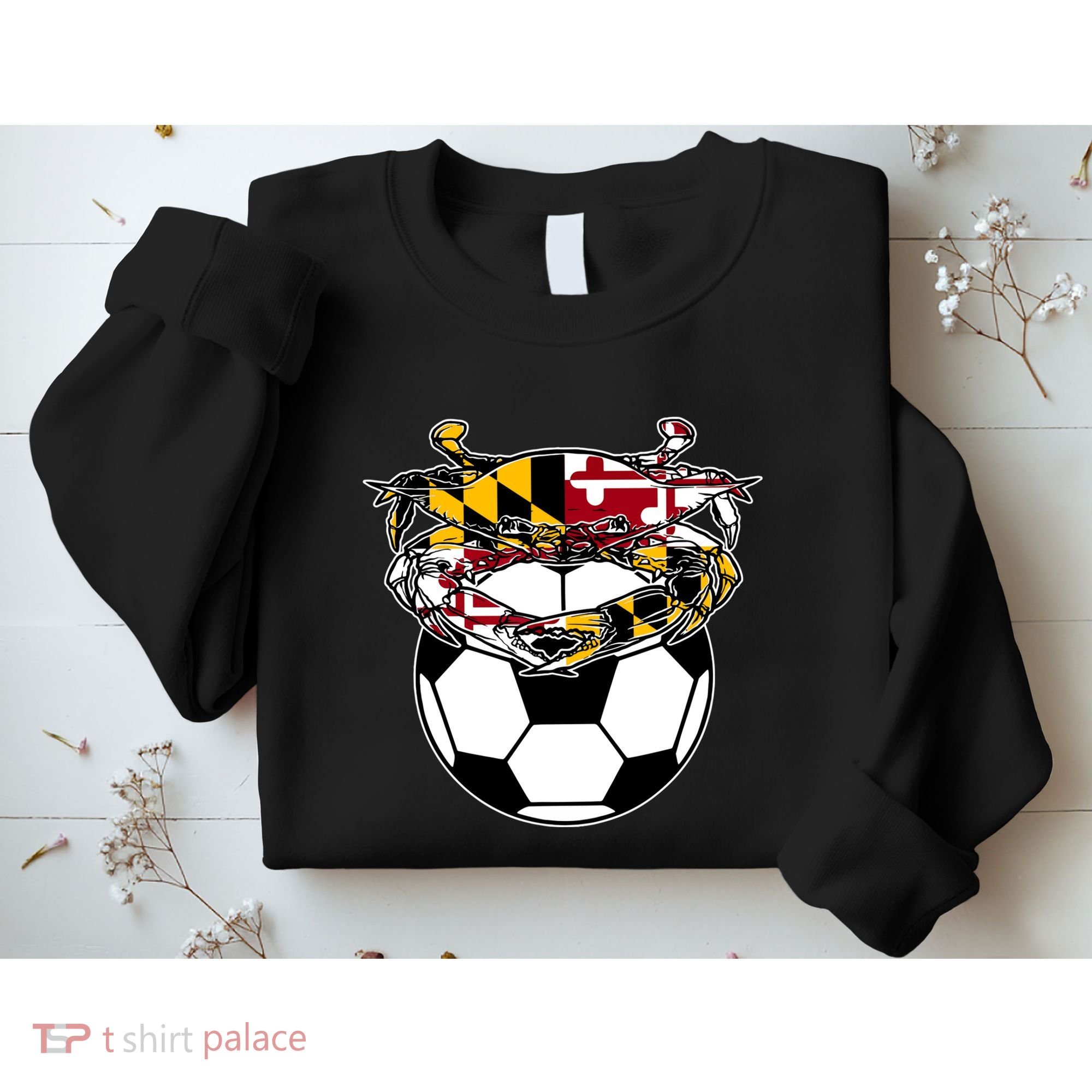 Maryland Crab State Pride Flag Gift Soccer Blue Crab Sweatshirt