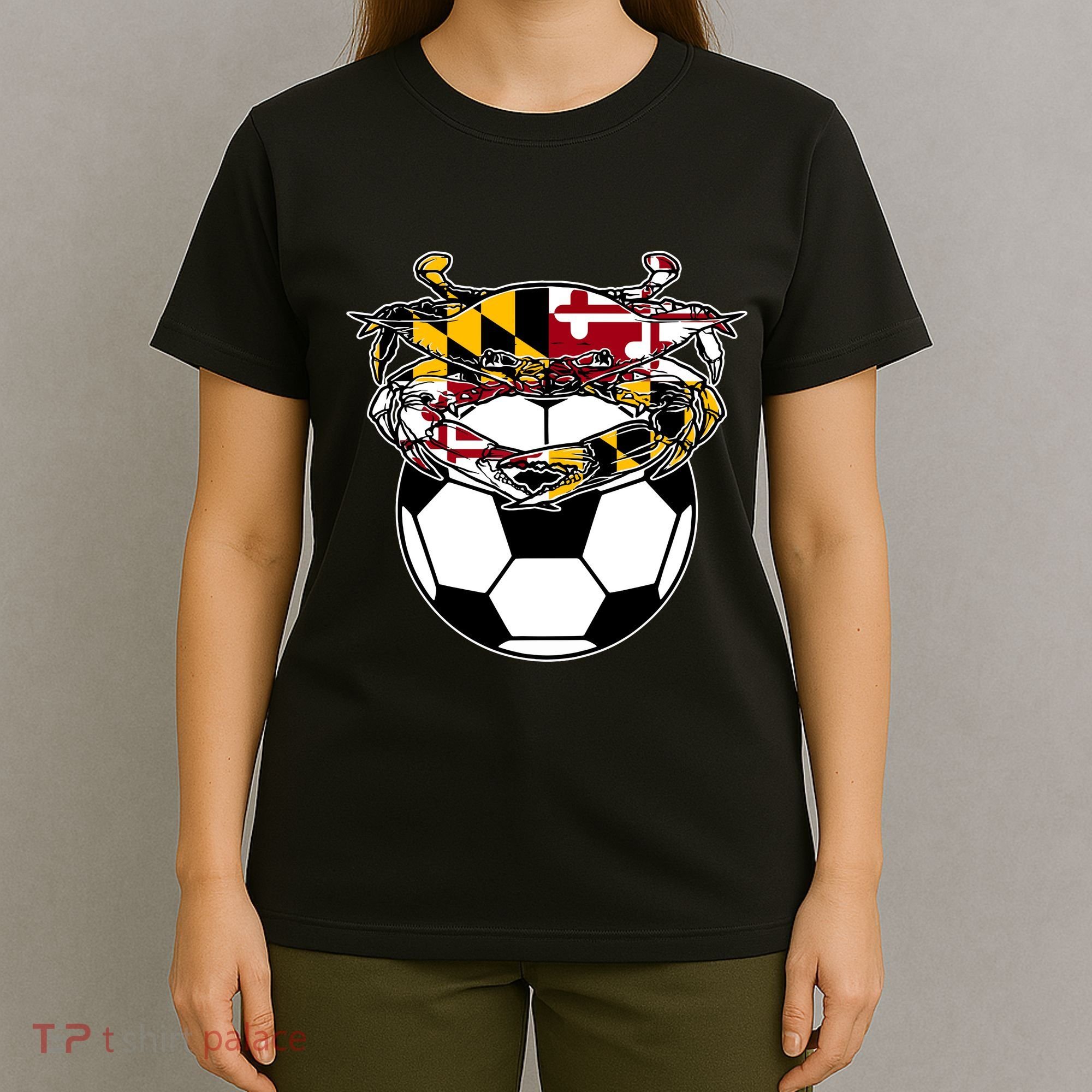 Maryland Crab State Pride Flag Gift Soccer Blue Crab T-Shirt