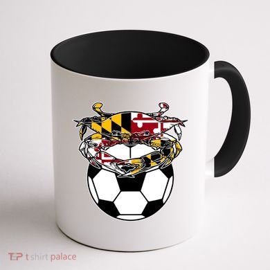 Maryland Crab State Pride Flag Gift Soccer Blue Crab Coffee Mug back