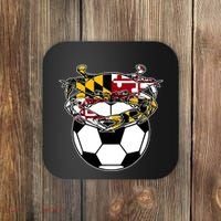 Maryland Crab State Pride Flag Gift Soccer Blue Crab Coaster thumb 0