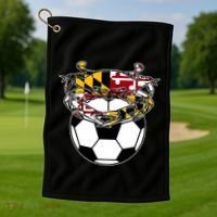 Maryland Crab State Pride Flag Gift Soccer Blue Crab Golf Towel thumb 1