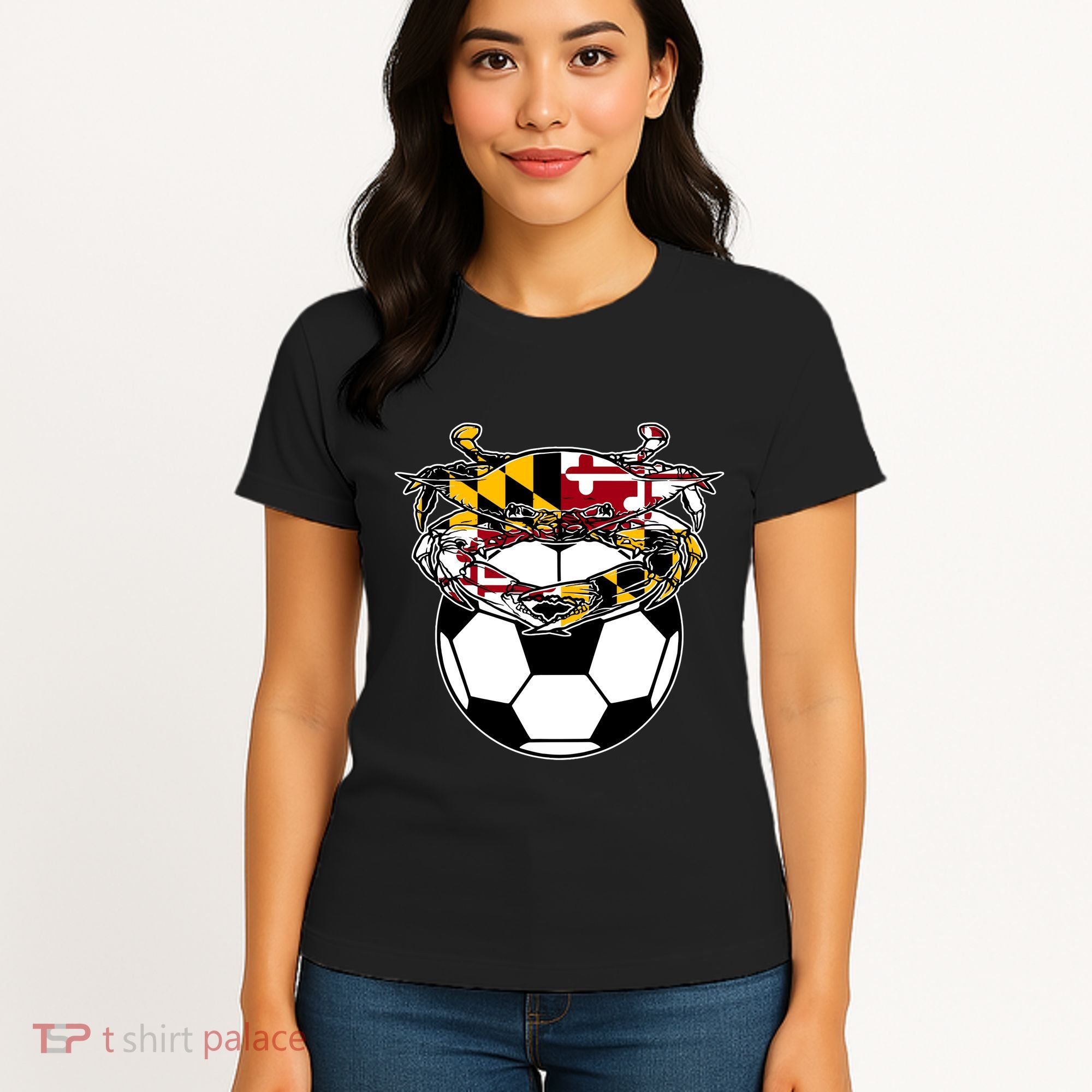Maryland Crab State Pride Flag Gift Soccer Blue Crab Women's T-Shirt