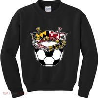 Maryland Crab State Pride Flag Gift Soccer Blue Crab Kids Sweatshirt thumb 0
