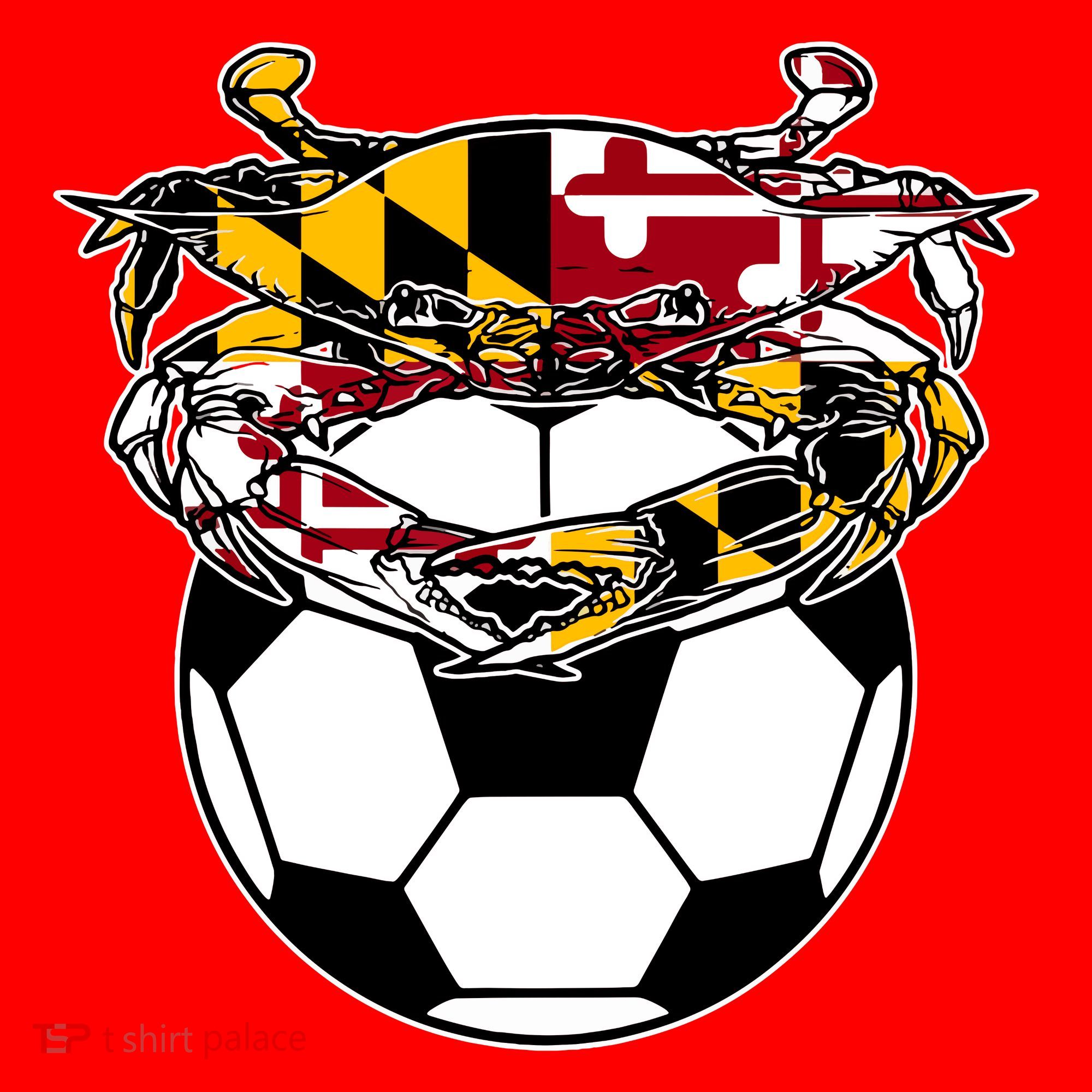 Maryland Crab State Pride Flag Gift Soccer Blue Crab Santa Hat
