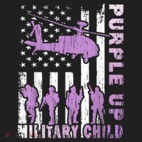 Military Child Shirt Purple Up American Flag Helicopter Kid Beanie thumb 2