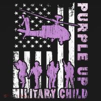 Military Child Shirt Purple Up American Flag Helicopter Kid Polo thumb 3