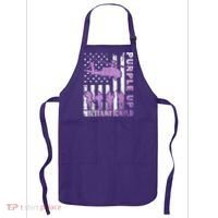 Military Child Shirt Purple Up American Flag Helicopter Kid Apron thumb 0