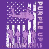 Military Child Shirt Purple Up American Flag Helicopter Kid T-Shirt thumb 7