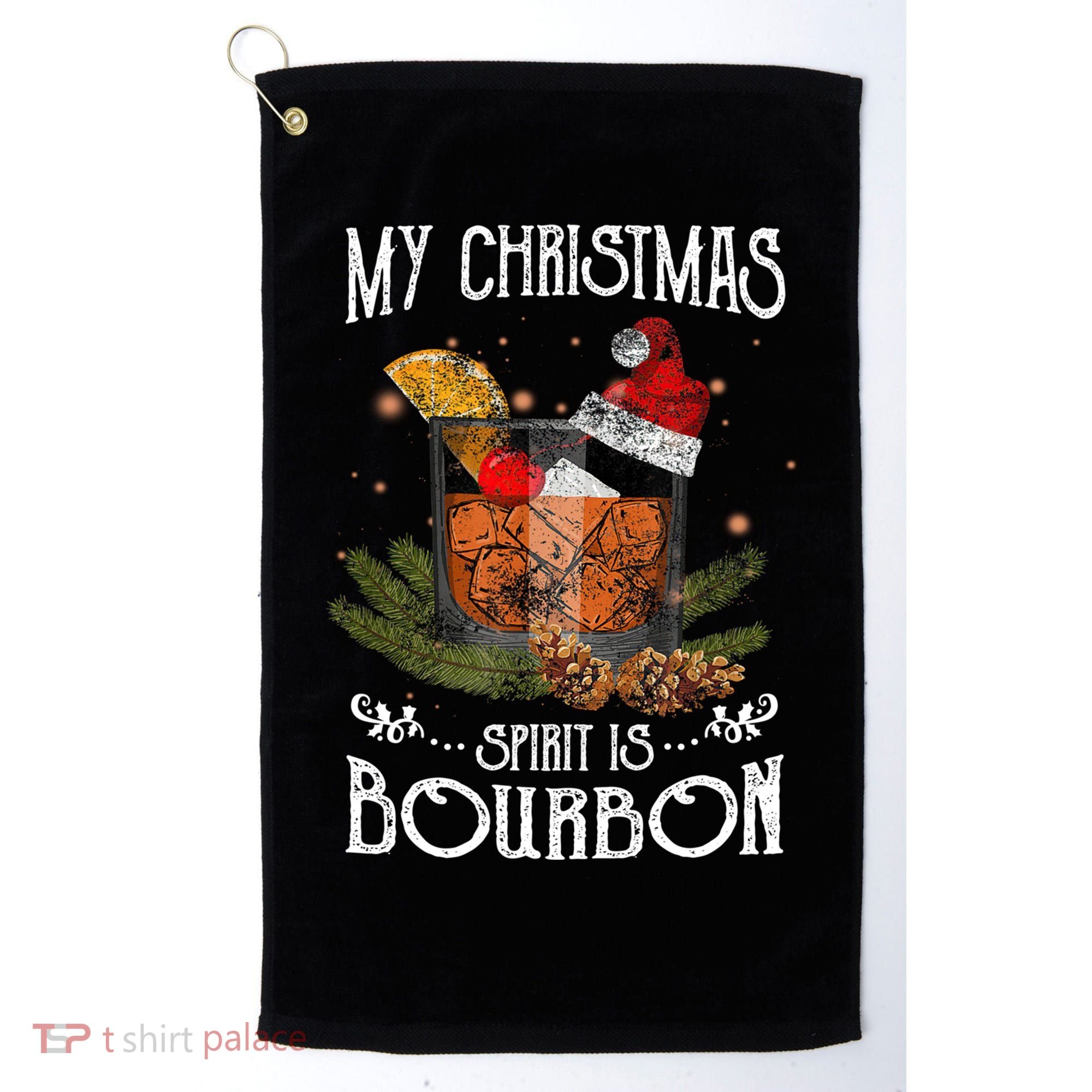 My Christmas Spirit Is Bourbon Christmas Ing Xmas Gift Golf Towel