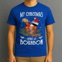 My Christmas Spirit Is Bourbon Christmas Ing Xmas Gift T-Shirt thumb 3