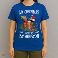 My Christmas Spirit Is Bourbon Christmas Ing Xmas Gift T-Shirt thumb 4