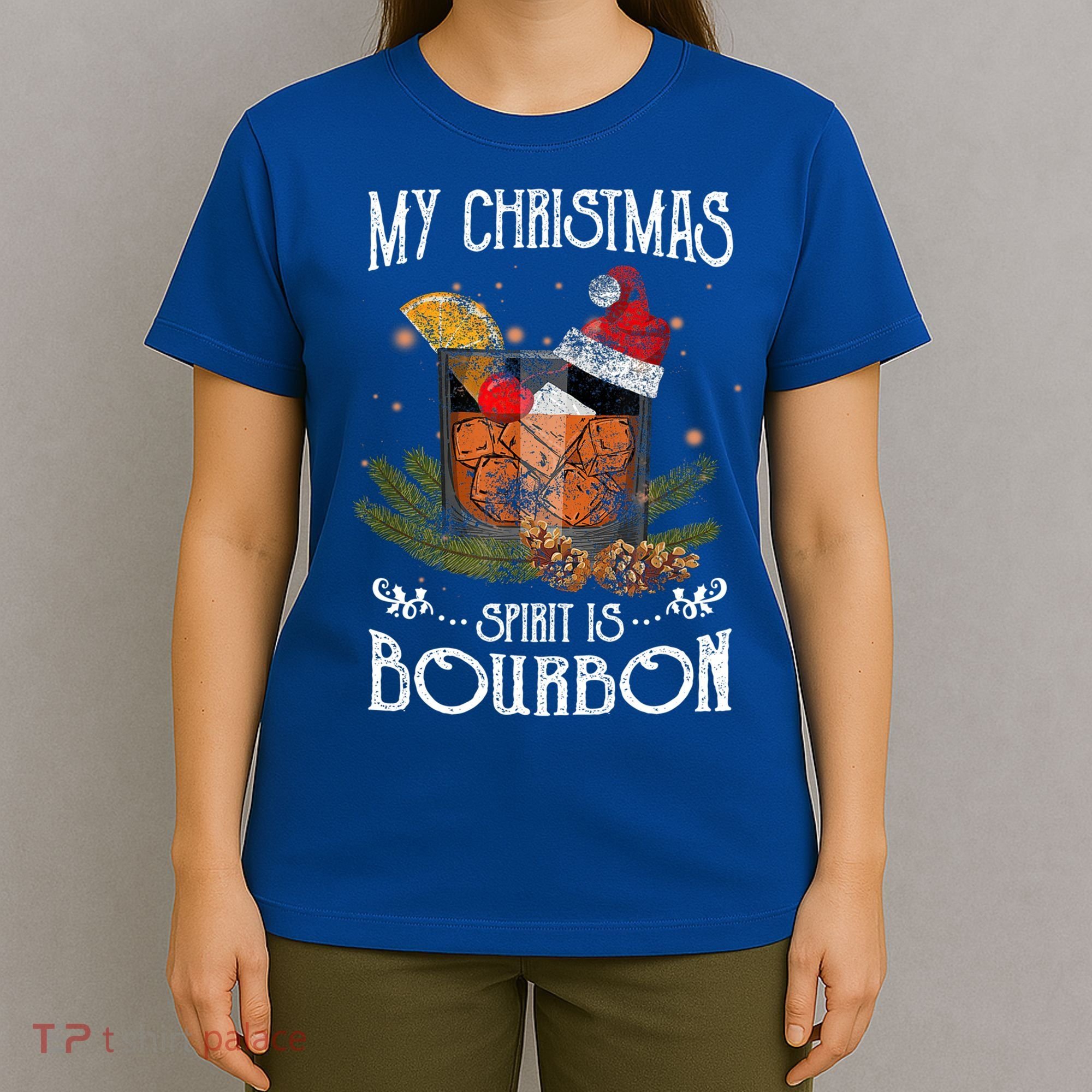My Christmas Spirit Is Bourbon Christmas Ing Xmas Gift T-Shirt