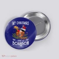 My Christmas Spirit Is Bourbon Christmas Ing Xmas Gift Button thumb 0