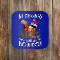 My Christmas Spirit Is Bourbon Christmas Ing Xmas Gift Coaster thumb 0
