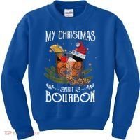 My Christmas Spirit Is Bourbon Christmas Ing Xmas Gift Kids Sweatshirt thumb 0