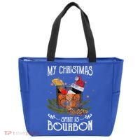 My Christmas Spirit Is Bourbon Christmas Ing Xmas Gift Tote Bag thumb 0