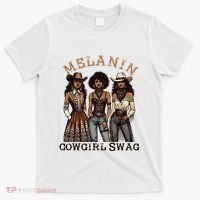 Melanin Cowgirl Swag African American Cowgirl Black History T-Shirt thumb 0