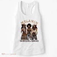 Melanin Cowgirl Swag African American Cowgirl Black History Women's Tank Top thumb 0
