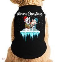 Merry Christmas Siberian Husky Chistmas Season Gift Doggie Tank thumb 0