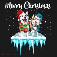 Merry Christmas Siberian Husky Chistmas Season Gift Doggie Tank thumb 4