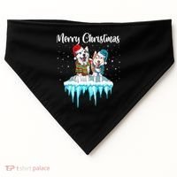 Merry Christmas Siberian Husky Chistmas Season Gift USA-Made Doggie Bandana thumb 0