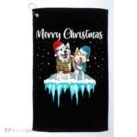 Merry Christmas Siberian Husky Chistmas Season Gift Golf Towel thumb 0
