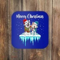 Merry Christmas Siberian Husky Chistmas Season Gift Coaster thumb 0