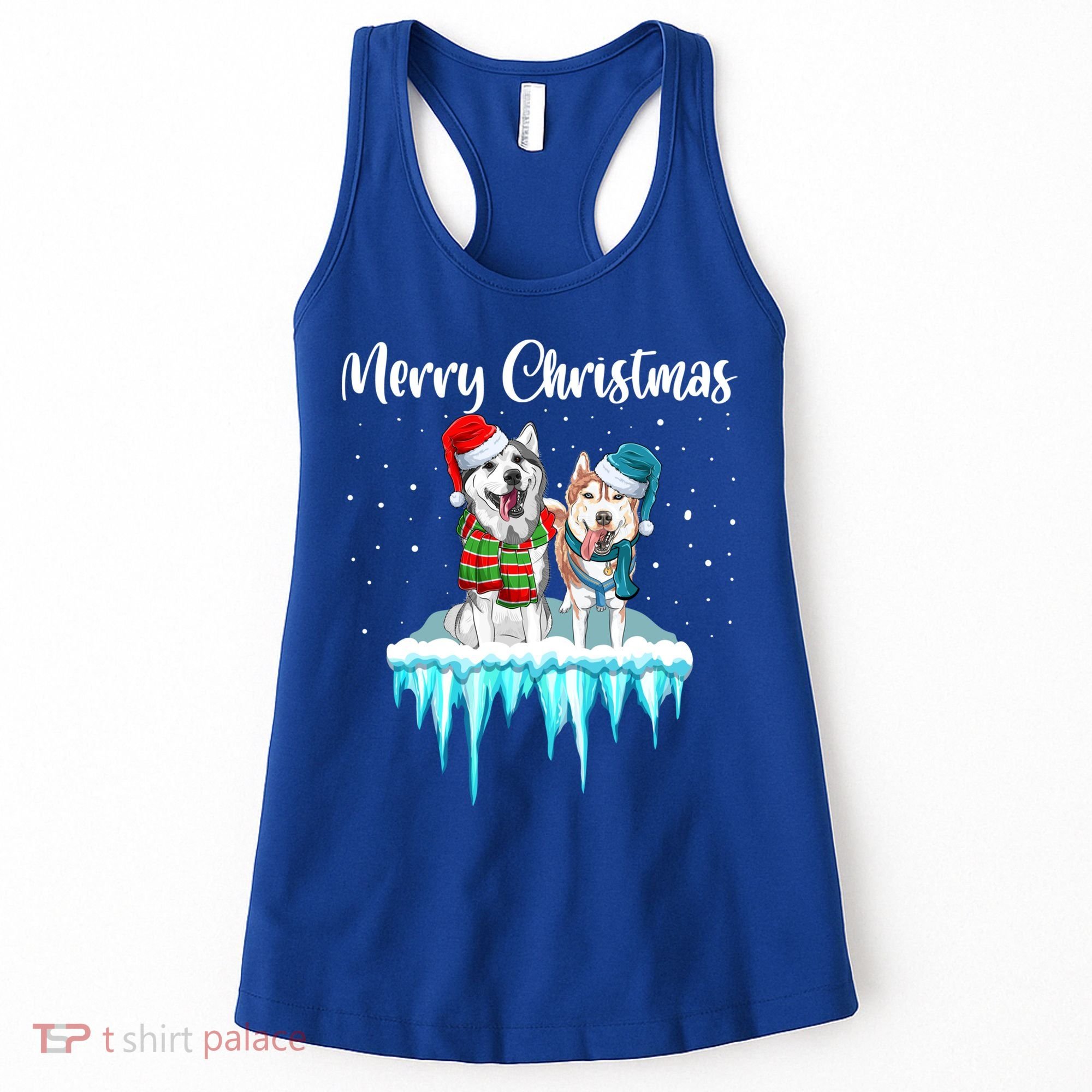 Merry Christmas Siberian Husky Chistmas Season Gift Women's Tank Top