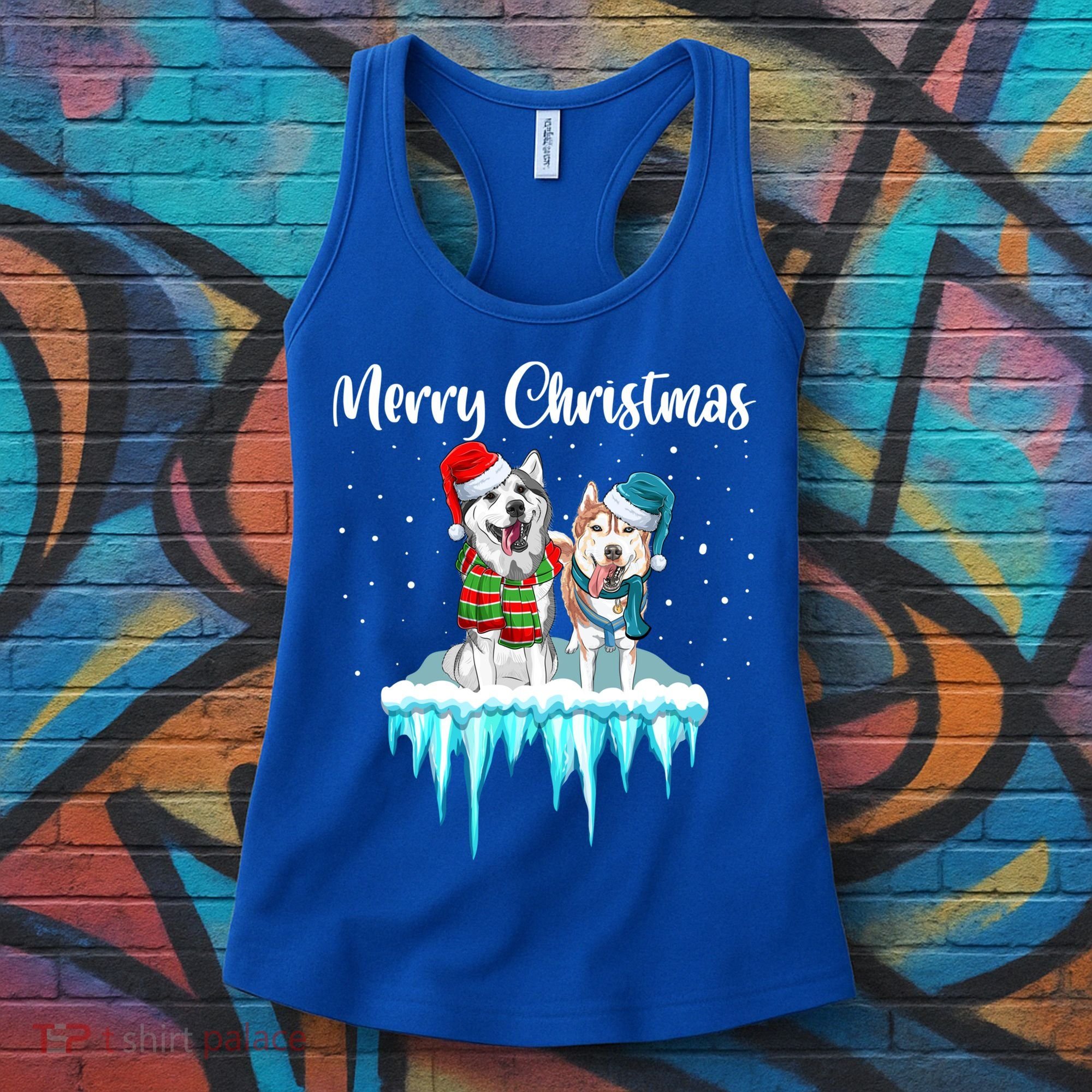 Merry Christmas Siberian Husky Chistmas Season Gift Women's Tank Top