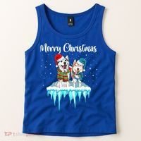 Merry Christmas Siberian Husky Chistmas Season Gift Tank Top thumb 2