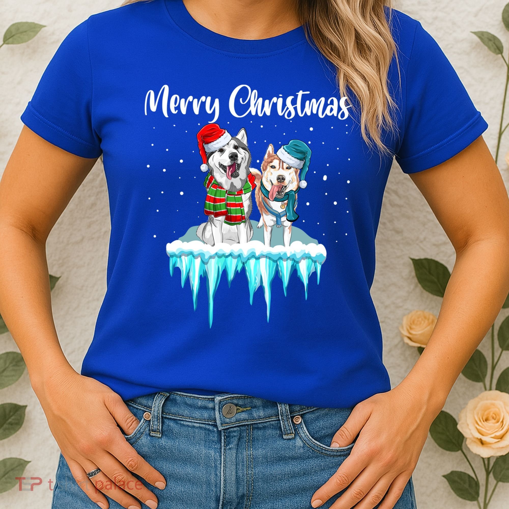 Merry Christmas Siberian Husky Chistmas Season Gift Women's T-Shirt