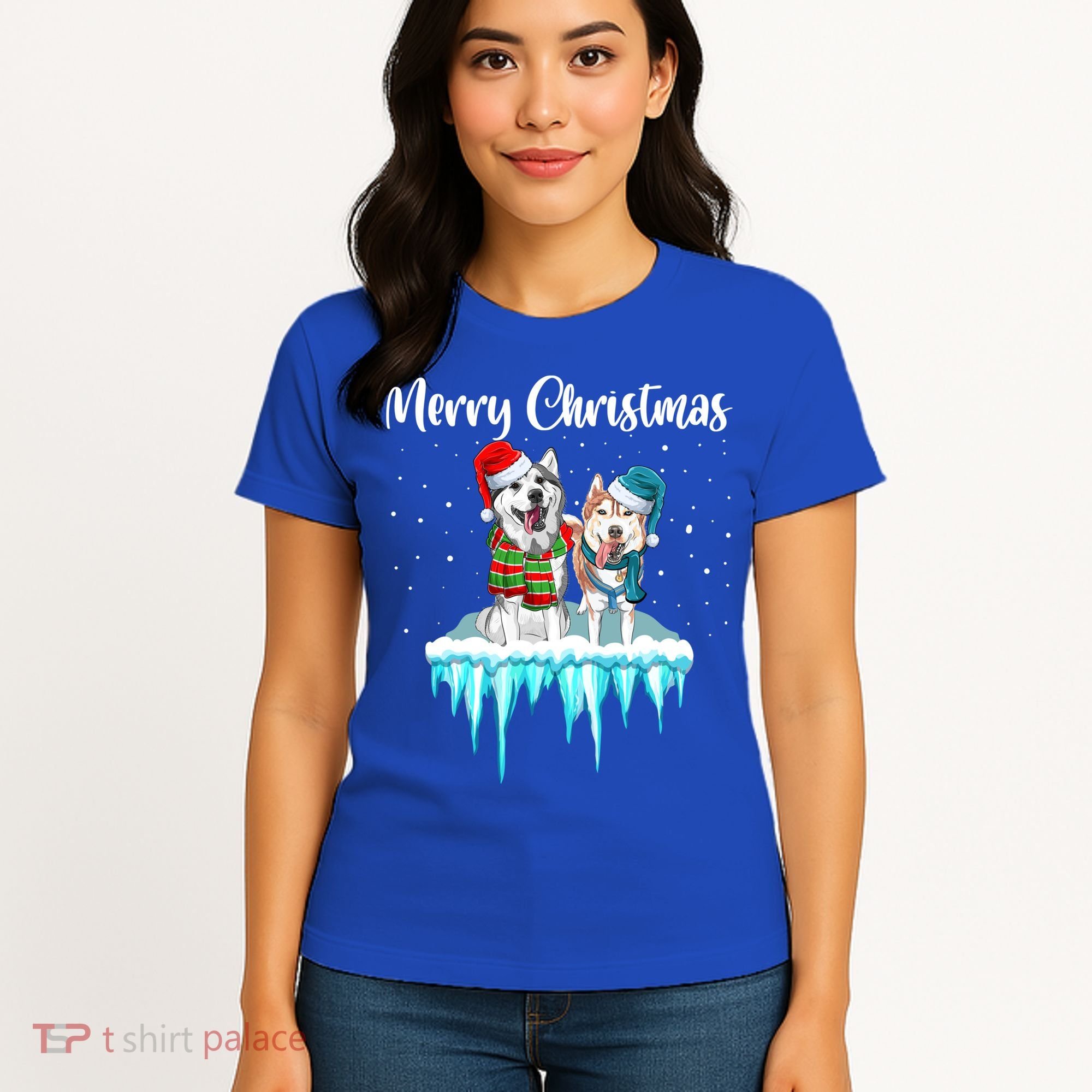 Merry Christmas Siberian Husky Chistmas Season Gift Women's T-Shirt