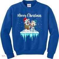 Merry Christmas Siberian Husky Chistmas Season Gift Kids Sweatshirt thumb 0