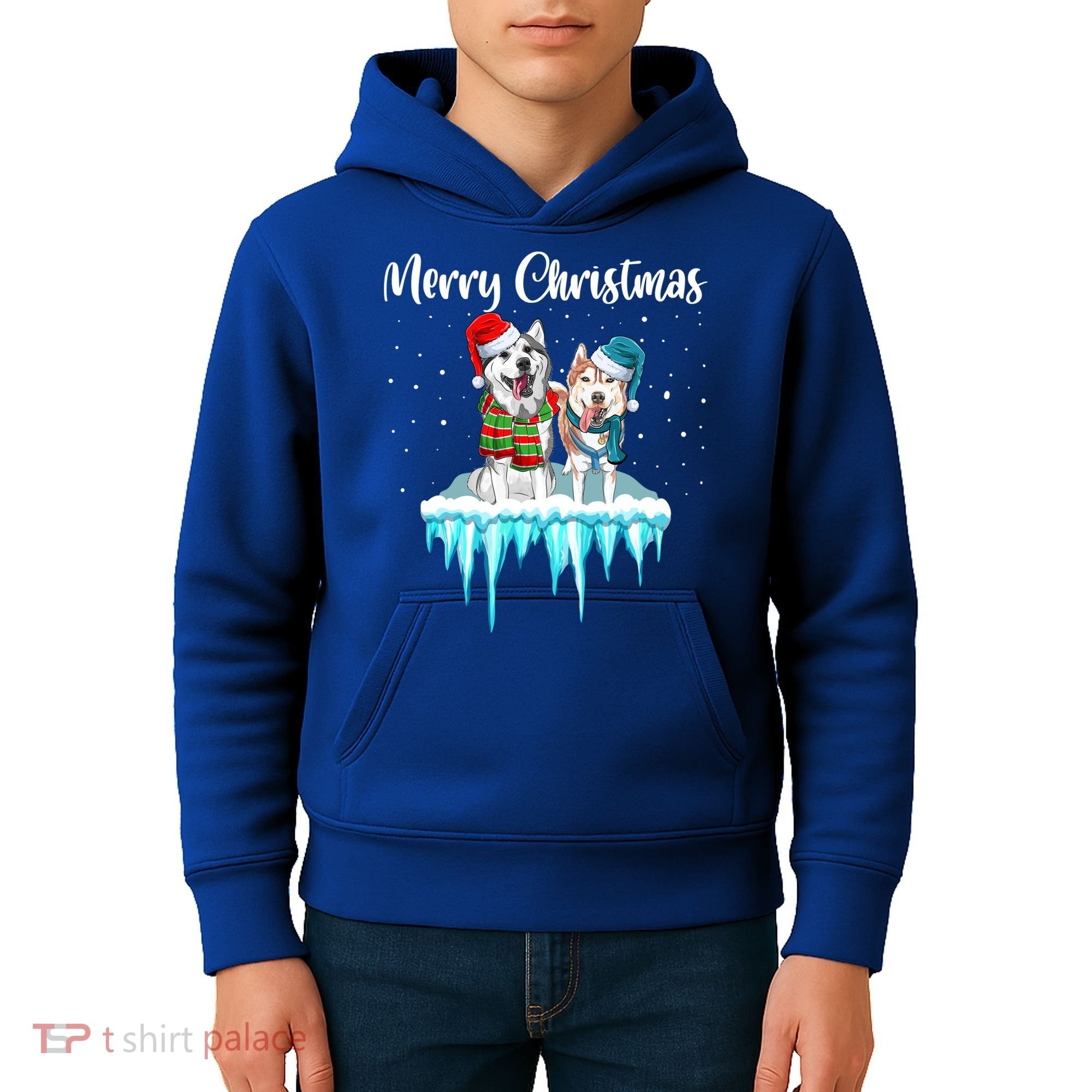 Merry Christmas Siberian Husky Chistmas Season Gift Kids Hoodie