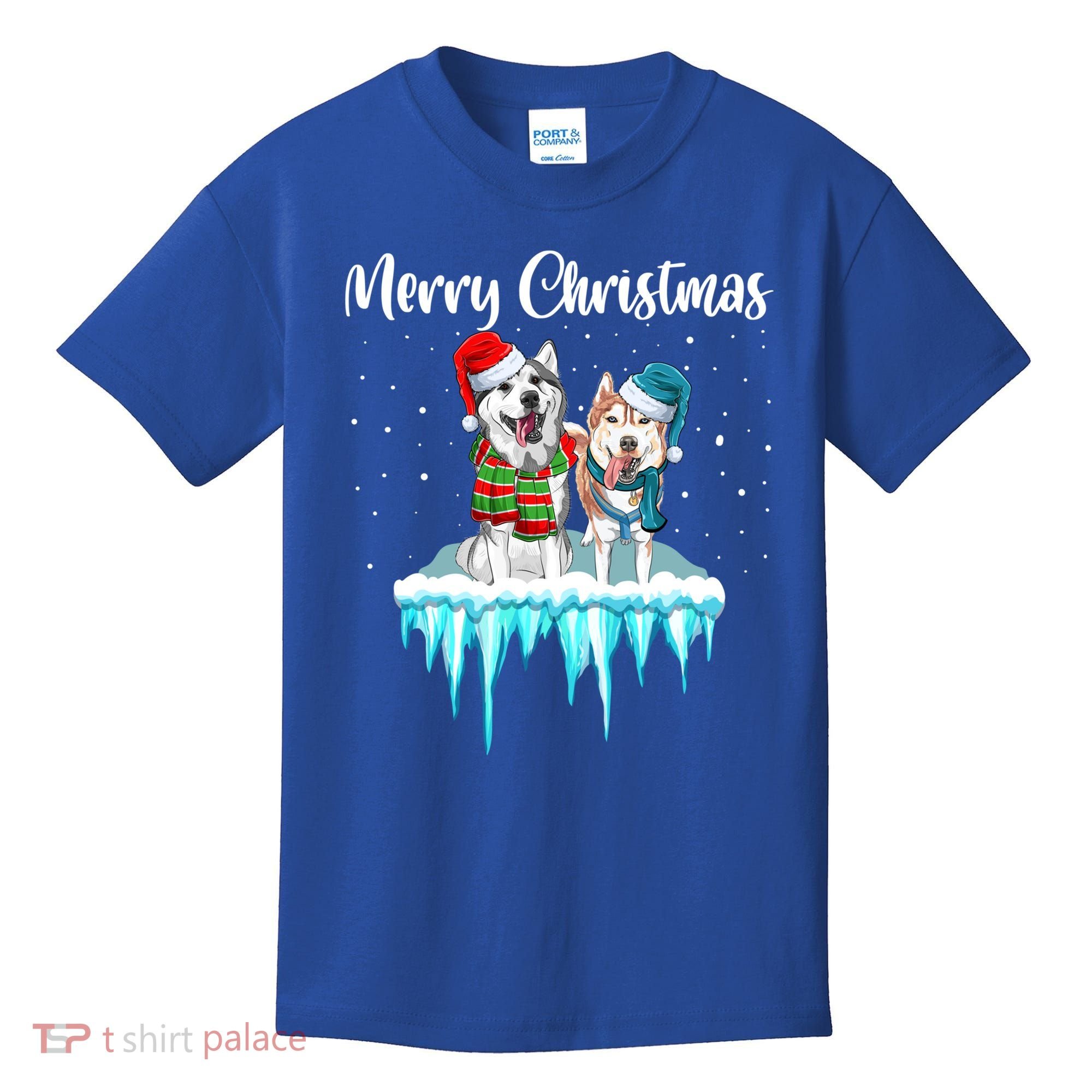 Merry Christmas Siberian Husky Chistmas Season Gift Kids T-Shirt