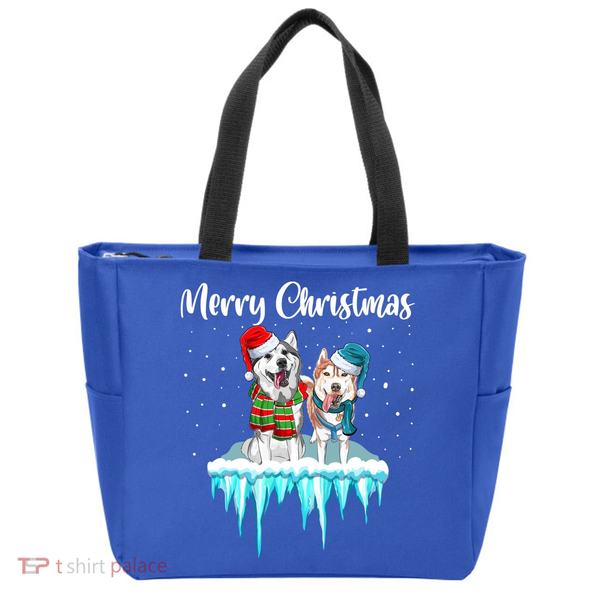 Merry Christmas Siberian Husky Chistmas Season Gift Tote Bag