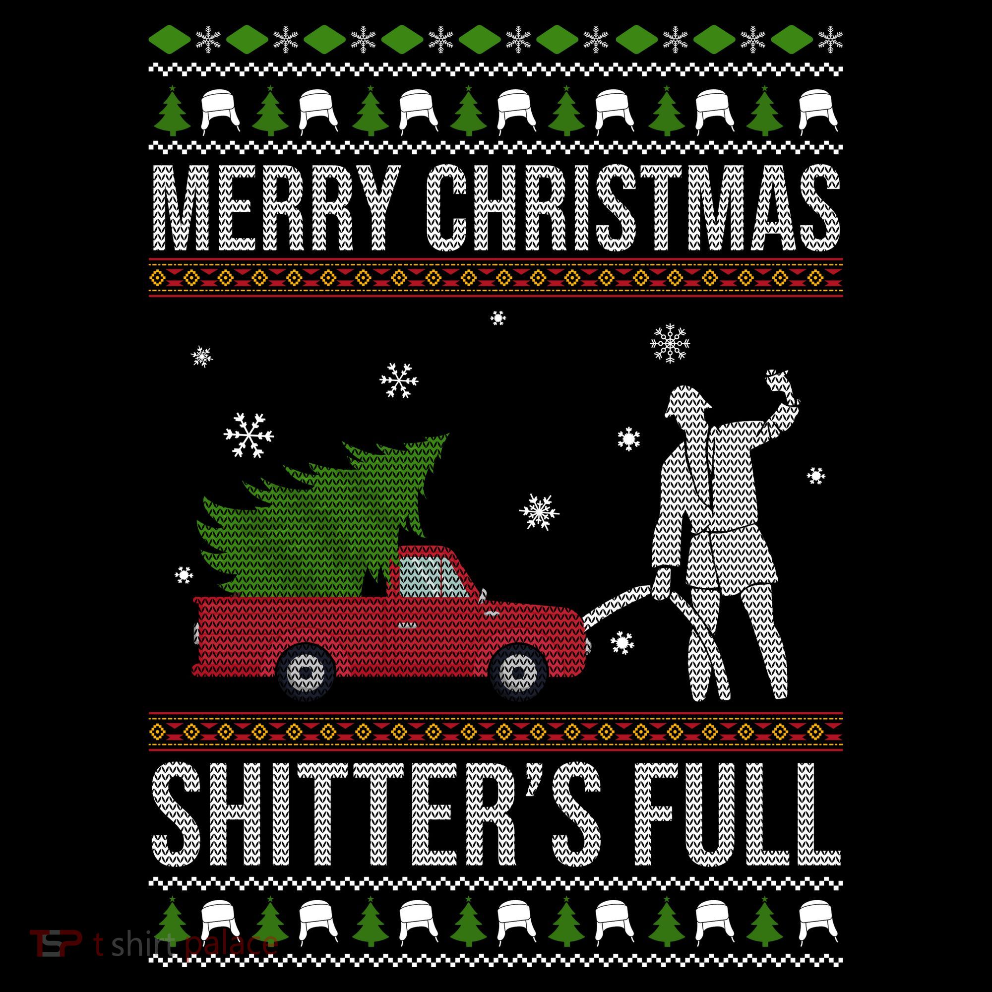 Merry Christmas Shitters Full Funny Ugly Coaster