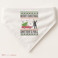 Merry Christmas Shitters Full Funny Ugly USA-Made Doggie Bandana thumb 0