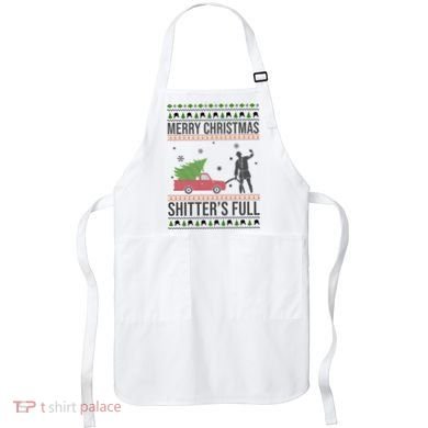 Merry Christmas Shitters Full Funny Ugly Apron