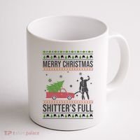 Merry Christmas Shitters Full Funny Ugly Coffee Mug thumb 1