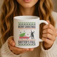 Merry Christmas Shitters Full Funny Ugly Coffee Mug thumb 3