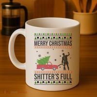 Merry Christmas Shitters Full Funny Ugly Coffee Mug thumb 4