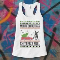 Merry Christmas Shitters Full Funny Ugly Women's Tank Top thumb 3