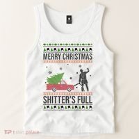 Merry Christmas Shitters Full Funny Ugly Tank Top thumb 2